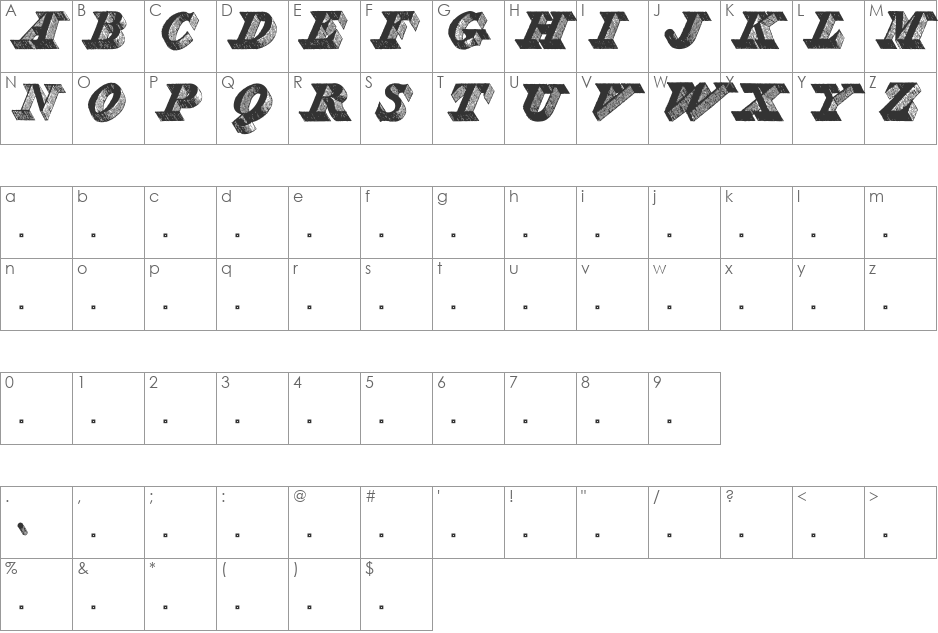 Engravier_Initials font character map preview