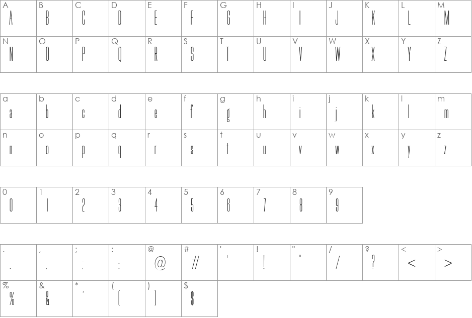 Enterprise font character map preview