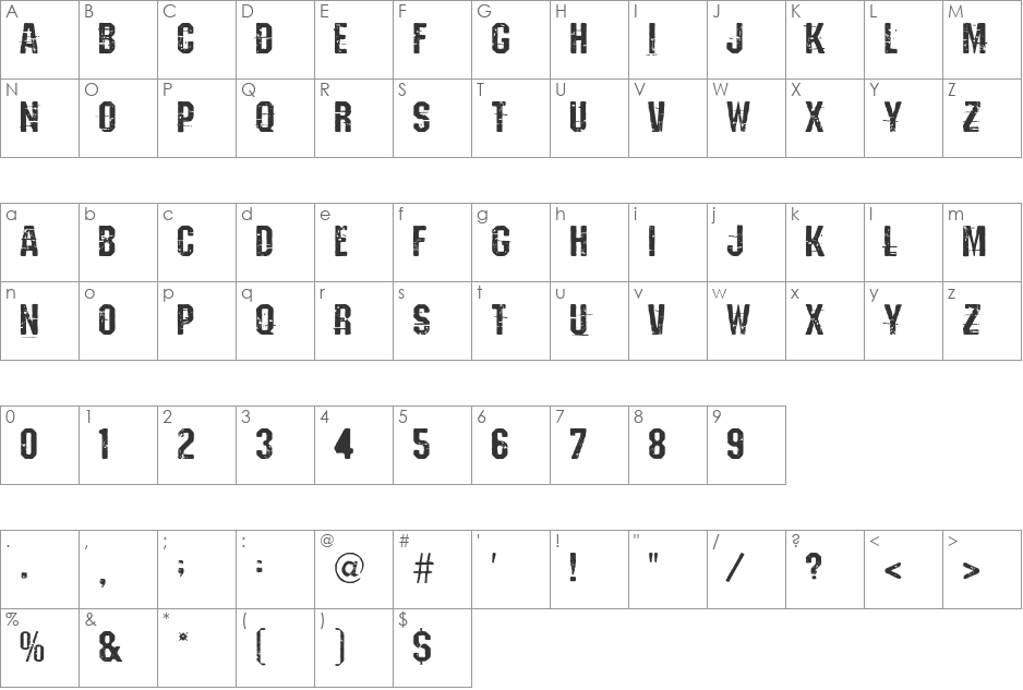 Eordeoghlakat font character map preview