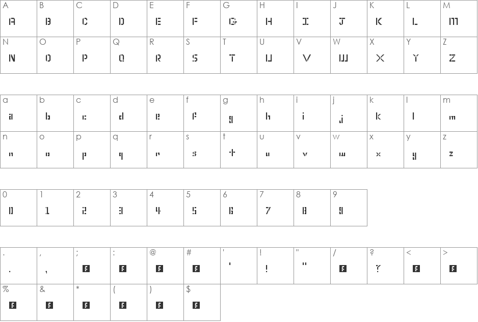 epic font character map preview