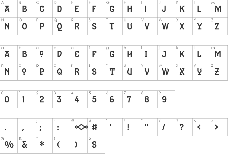 Epitaph-Regular font character map preview