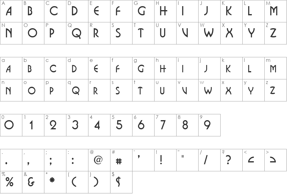 EpitomeSCapsSSK font character map preview
