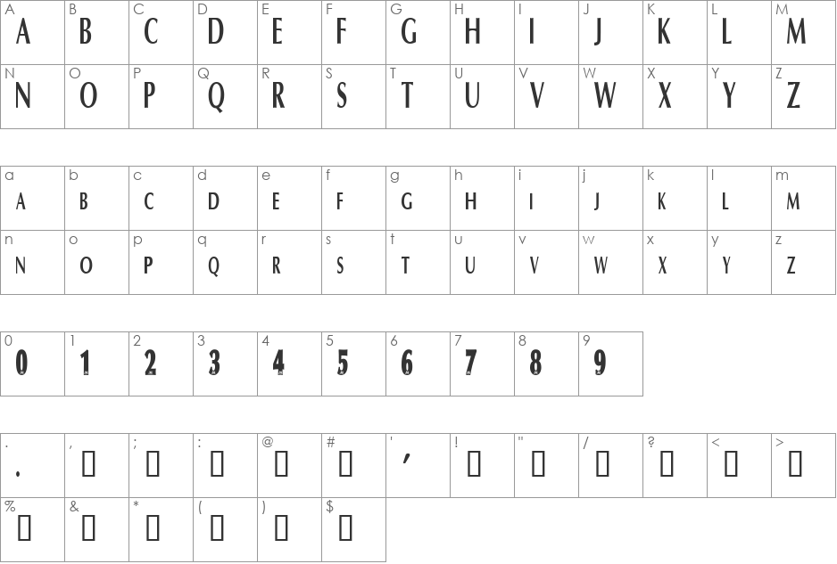 EPLFont font character map preview