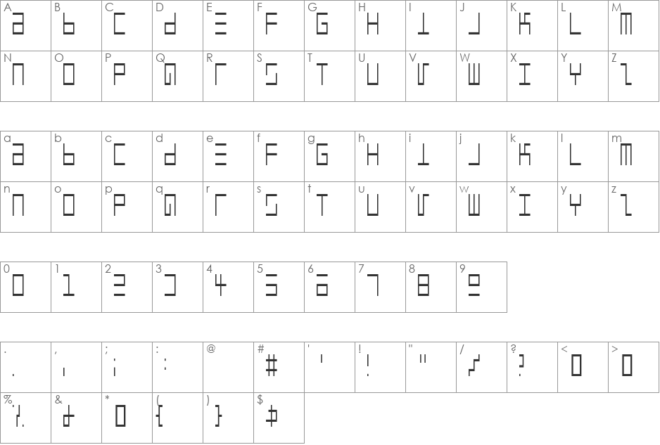 Epps Evans Narrow Light font character map preview