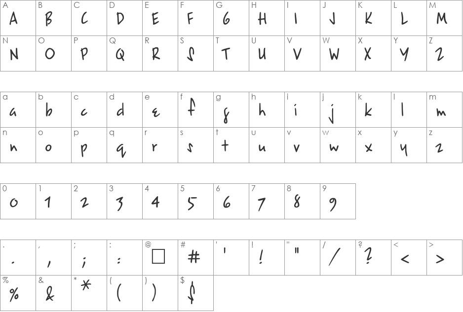 Epsilon font character map preview