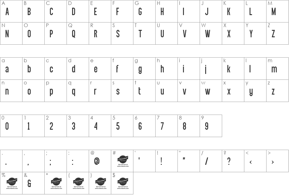 Equal Sans Demo font character map preview