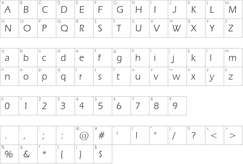 Eras Bk BT font character map preview