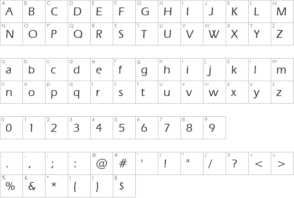 Eras Md BT font character map preview