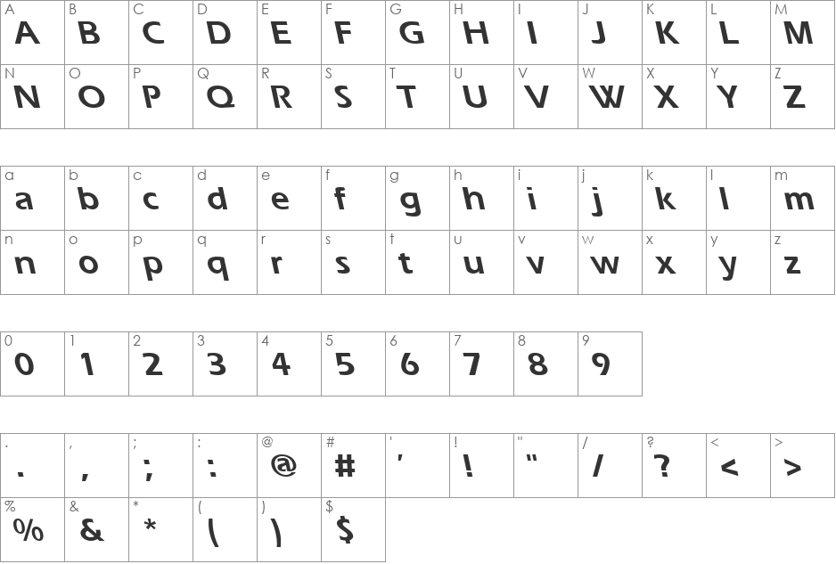 ErgoeBS font character map preview