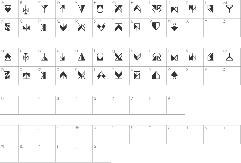Ergonomix font character map preview