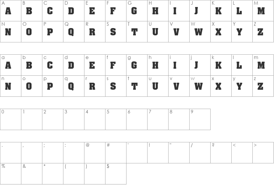 Amin_Hurgada font character map preview