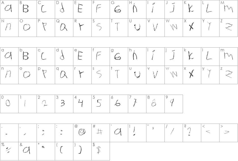 Ermanita font character map preview