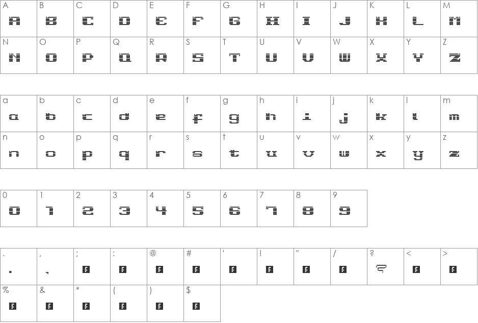 ERRO6 font character map preview