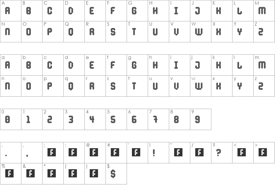 Escheresk font character map preview