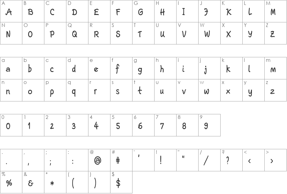 Escript LT BoldNarrow font character map preview