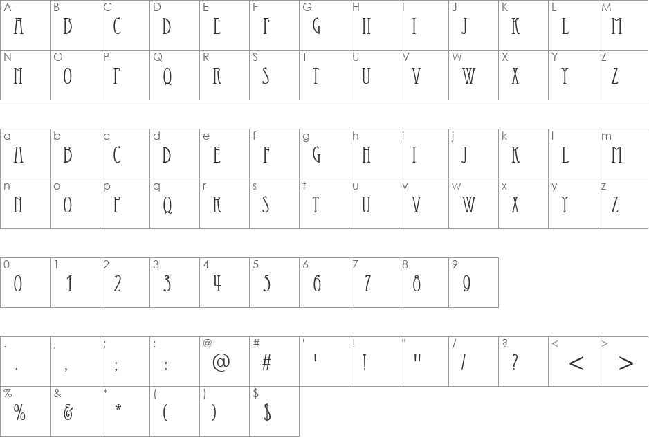 EsseDiai font character map preview