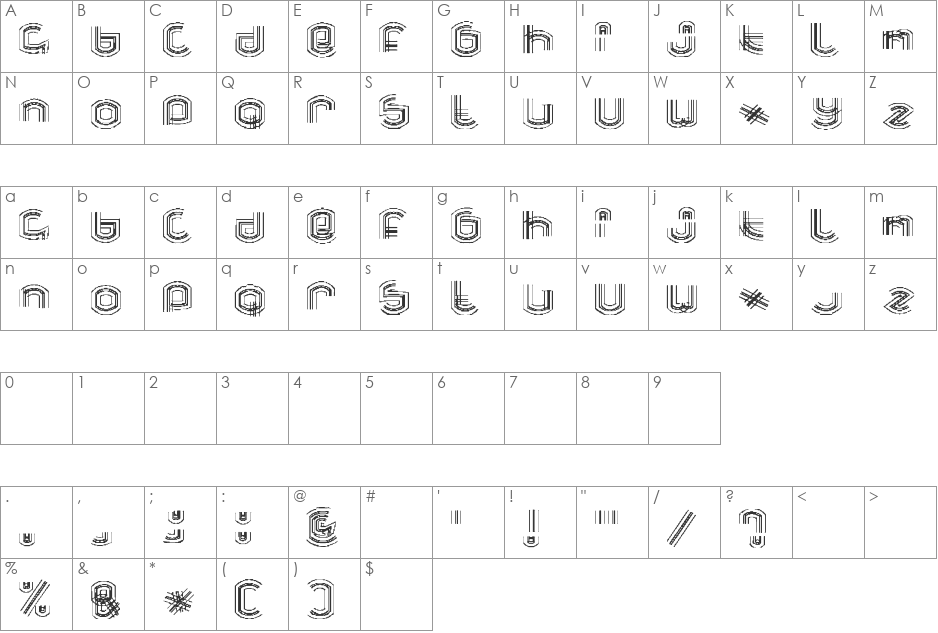 esthervandenbos font character map preview