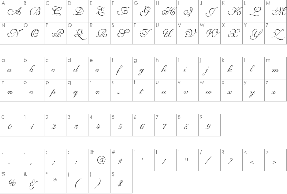 Estranged 2 font character map preview