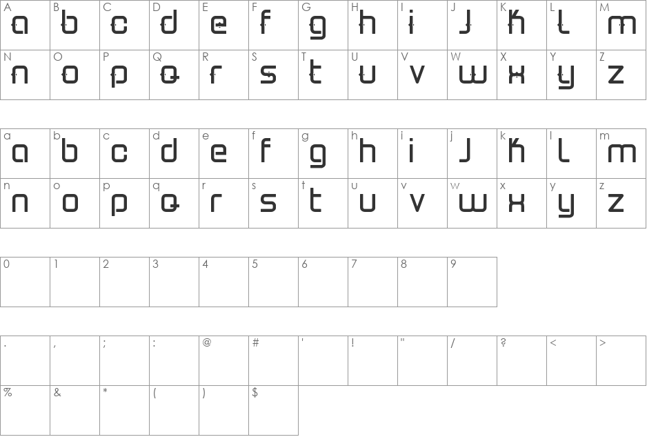 estro1 font character map preview