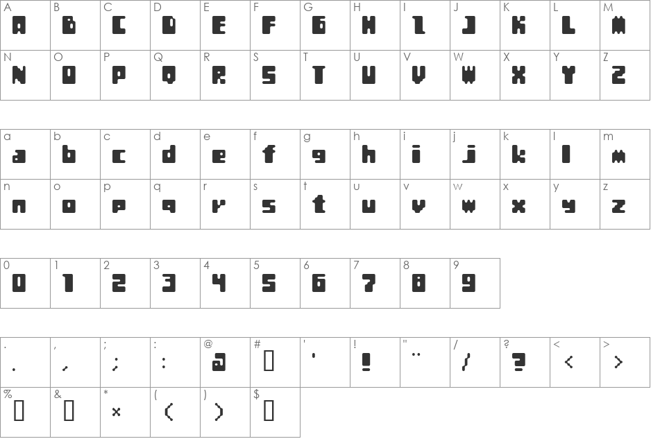 ETBoogieBlocks font character map preview