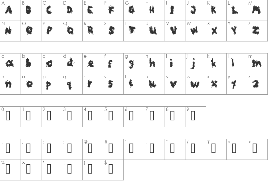 etch a sketch font character map preview