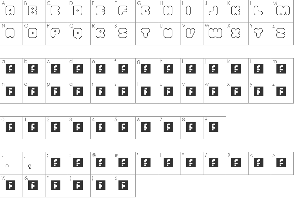 Ethereal font character map preview