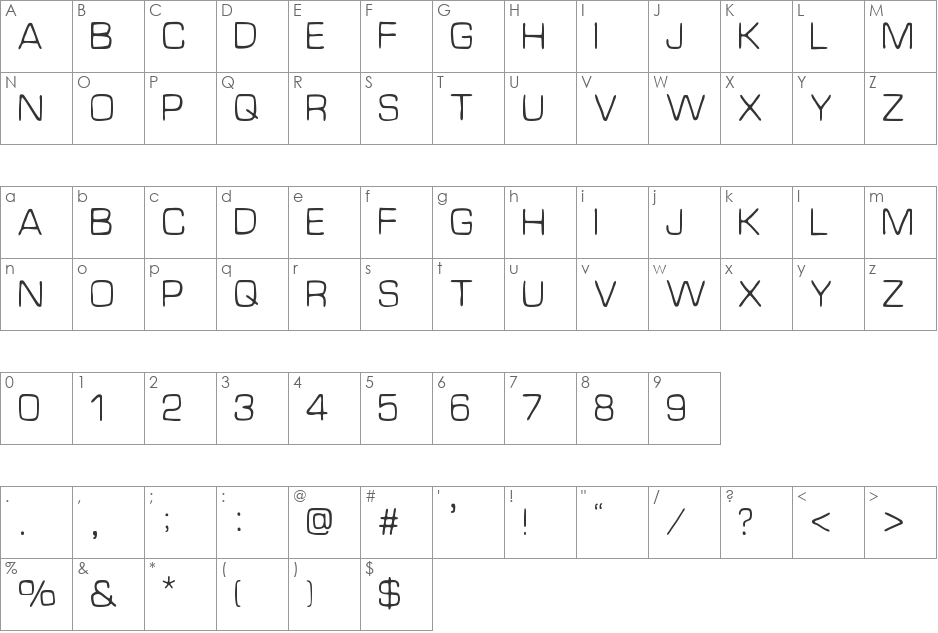 Euro Estilazo font character map preview