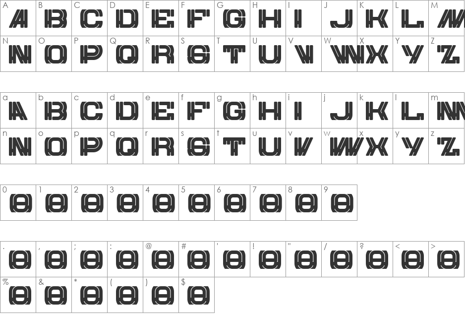 EUROW font character map preview