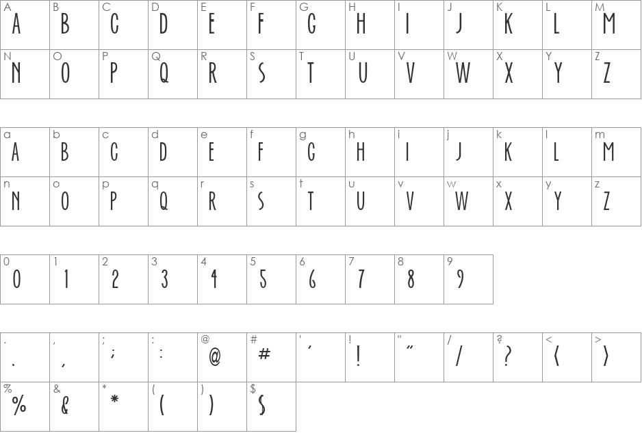 Ever After font character map preview