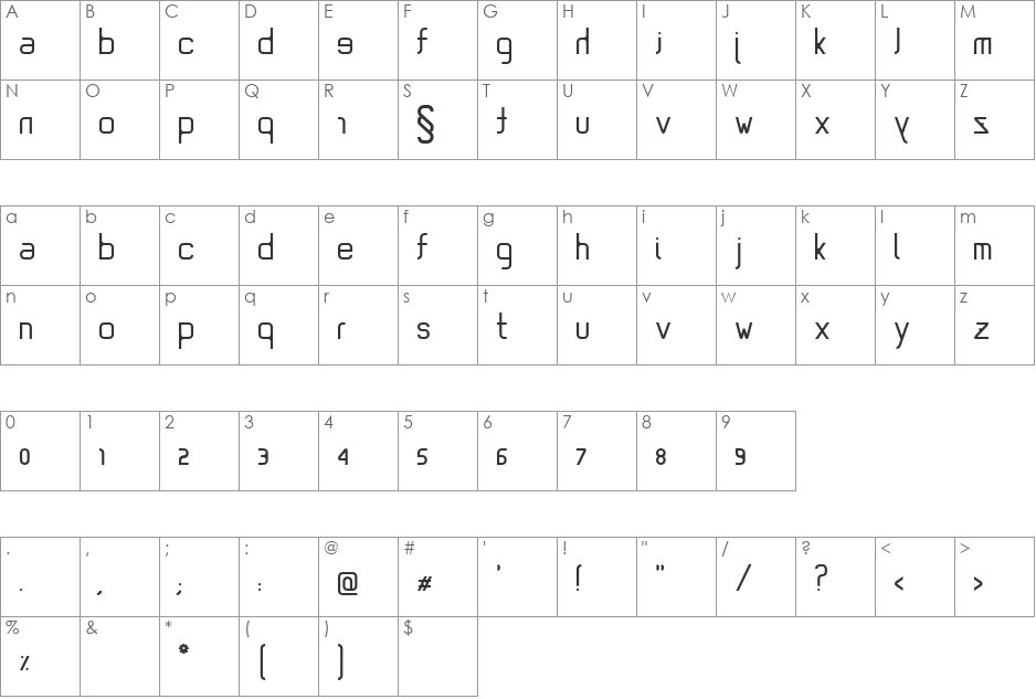 evereverse font character map preview