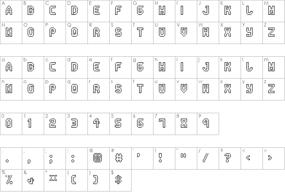 Everything font character map preview