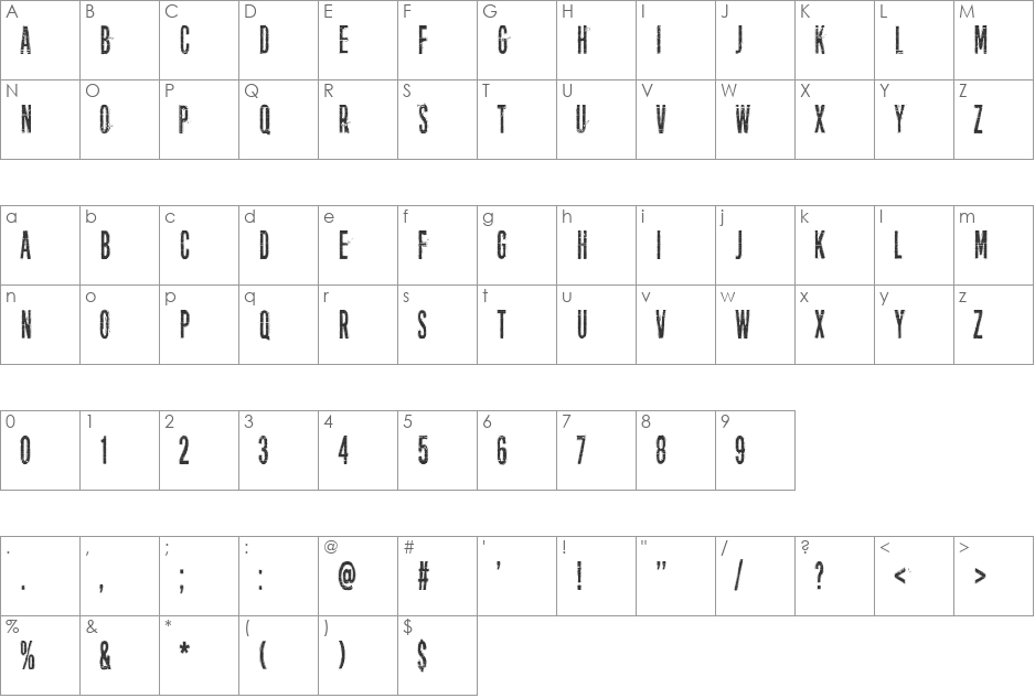 Everything is possible font character map preview