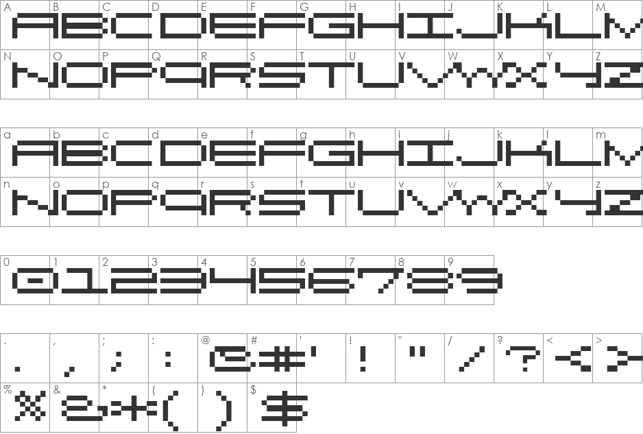 Exceed font character map preview