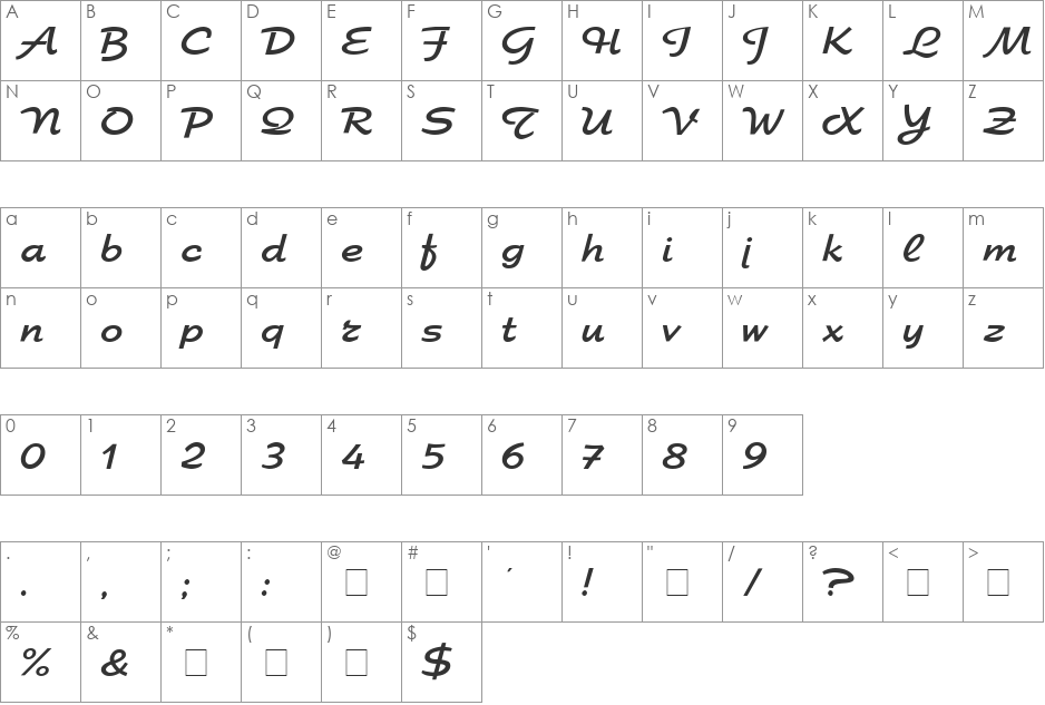 Expert-Elite font character map preview