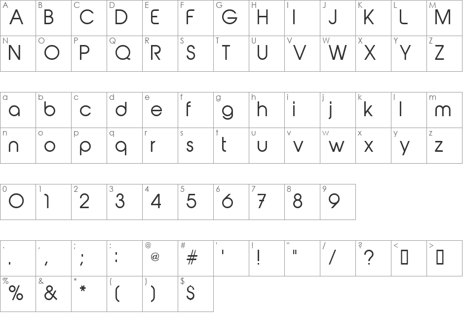 abeatbyKai font character map preview