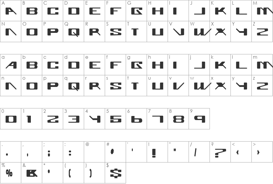 Exshaw Premium font character map preview