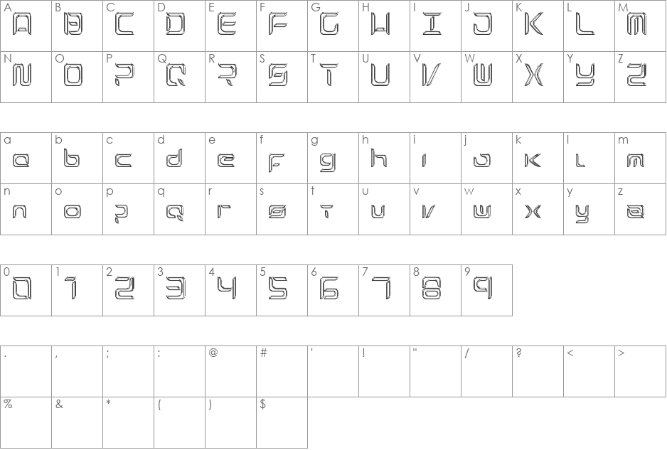 Exynos font character map preview