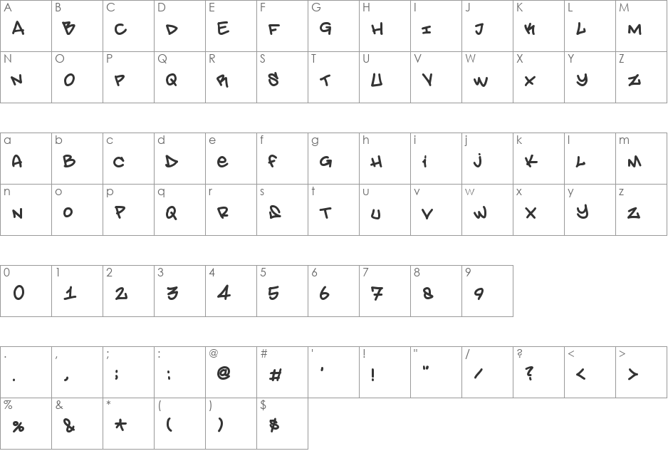 Amsterdam Graffiti font character map preview