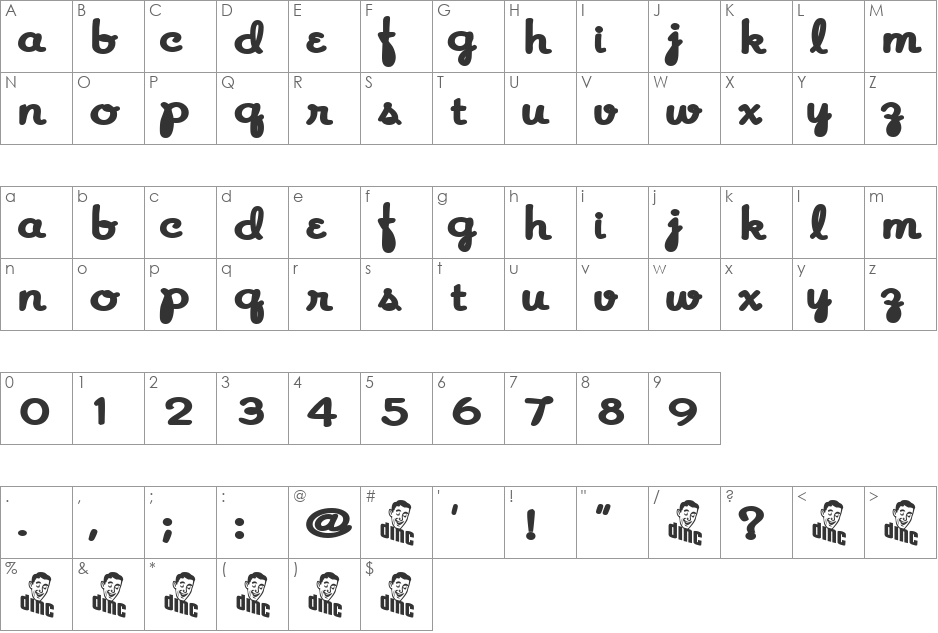 EZBake font character map preview