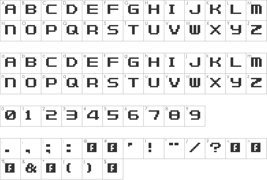 F-Zero GP Legend Font font character map preview