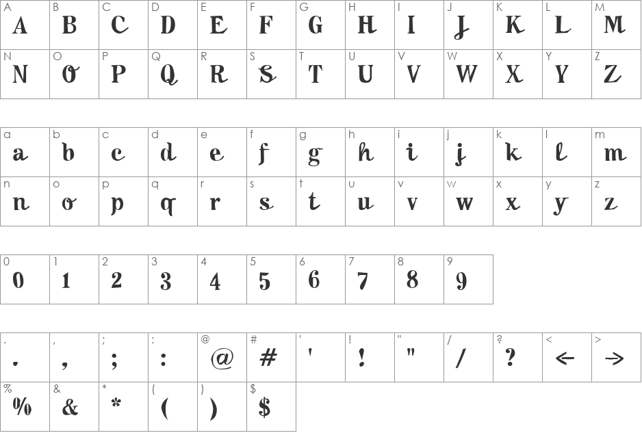 F2FMadzine-Script font character map preview