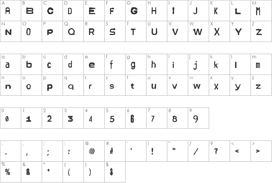 Amsterdrum Grotesk font character map preview