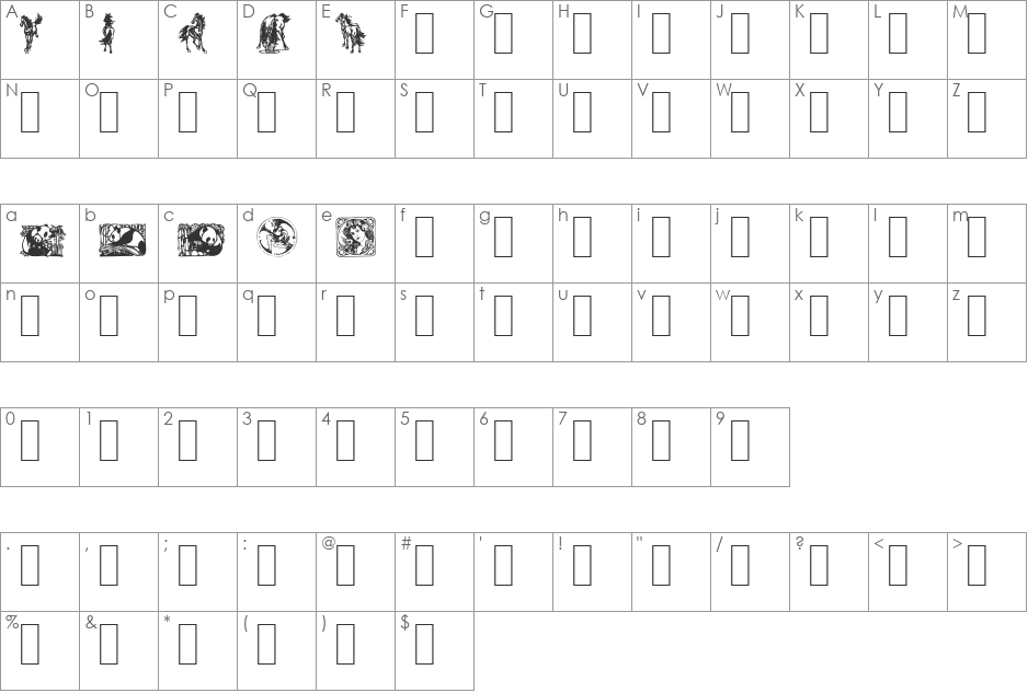 Fabeldyr 2 font character map preview