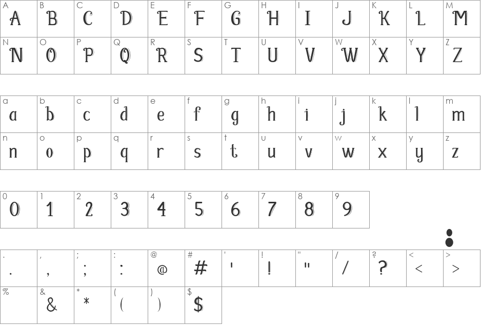 Fabula font character map preview