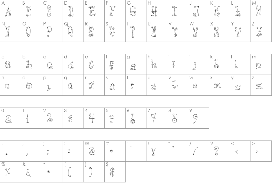 Face  Off font character map preview