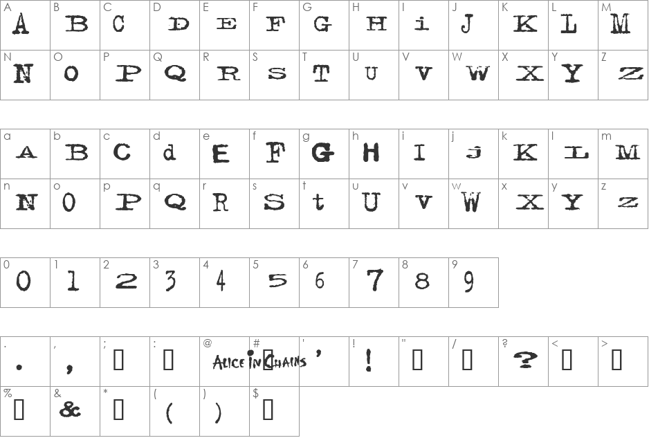 Facelift font character map preview