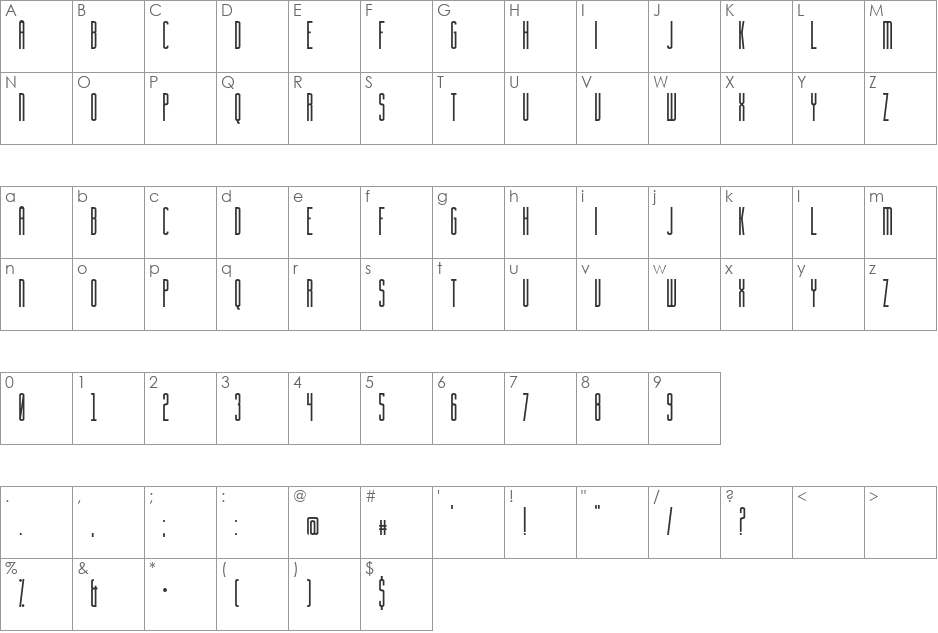 Facunda Alternate font character map preview