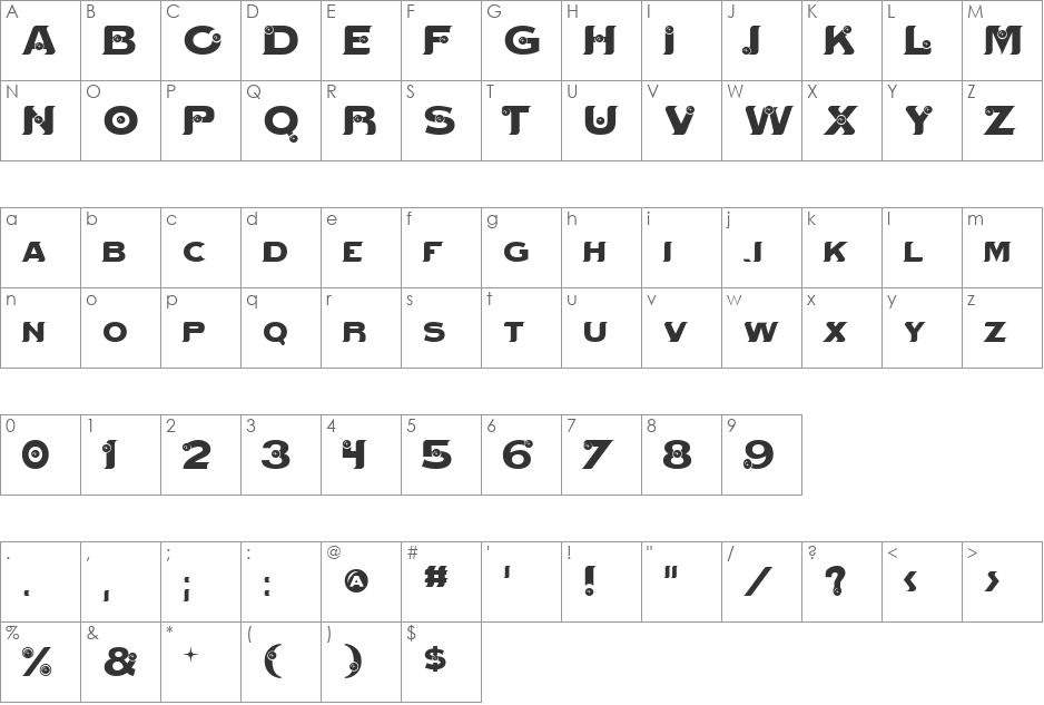 Fair And Lovely font character map preview