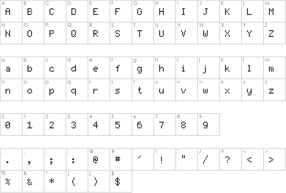 Fairfax Serif font character map preview