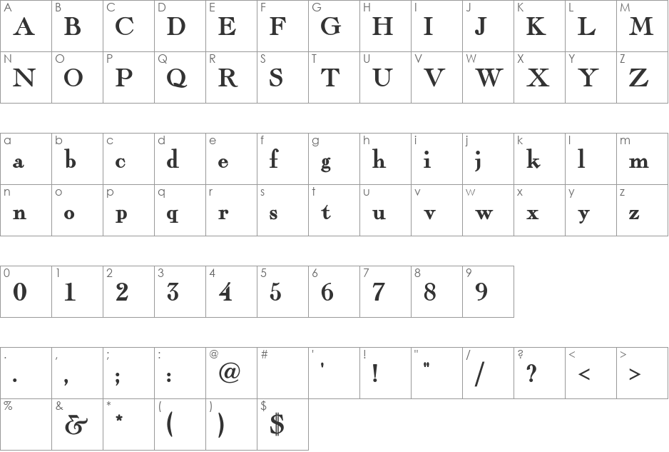 Fairfax Station NF font character map preview